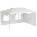 Outsunny 3 x 4 m Garden Gazebo Shelter Marquee Party Tent with 2 Sidewalls for Patio Yard Outdoor - White - 1