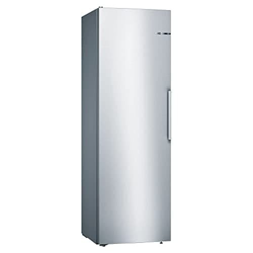 Bosch Home & Kitchen Appliances KSV36VLEP Serie 4 Freestanding Fridge with SuperCooling Function, LED Lights, EasyAccess Shelf, FreshSense sensors, 186 x 60 cm, Inox-look