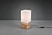 Reality Leuchten Woody R50171030 - Lampada da tavolo in legno marrone, paralume in tessuto bianco, 1 x E14, 12 x 12 cm - 3