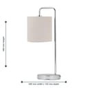 Arched Table Lamp or Bedside Light, Modern Design, Natural Linen Shade, Height 46cm, LED Compatible - 5