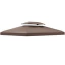 Outsunny Techo de Repuesto 4x3 m para Cenador de Jardín 2 Niveles Transpirable con 10 Orificios de Drenaje Cubierta de Repuesto de Gazebo Pabellón Exterior Marrón - 1