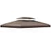 Outsunny 3x4m Gazebo Replacement Roof Canopy 2 Tier Top UV Cover Garden Patio Outdoor Sun Awning Shelters, Brown (TOP COVER ONLY) - 1