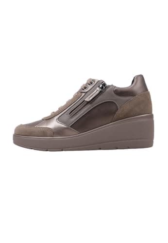 Geox Girls' D Ilde C Trainers, Dk Taupe