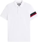 Tommy Hilfiger Polo de Manga Corta Hombre Sleeve Tape Regular Fit, Blanco (White), L - 6