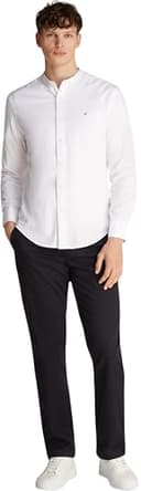 Tommy Hilfiger Uomo Camicia Flex Poplin Solid MAO Regular Fit, Bianco (White), 3XL - 4