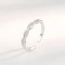 Epoch World Anello en Argent 925 avec Zircone Cubique Anello Argento 925 Donna Regaolabile Anelli Aperto Idéale pour Fiançailles, Mariage et Anniversaire Gioielli - 4