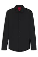 HUGO Camicia da uomo Kenno slim fit in jersey elasticizzato, Nero , 38 - 1