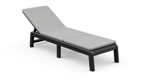 Keter Palma-Tumbona de Jardín Plegable con cojín Incluido, para Exterior terrazas, Patios, Jardines, 4 Posiciones, Color Grafito