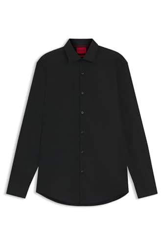 HUGO Herren C-jenno Freizeithemd, Black001, 43 EU