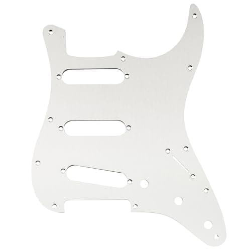 Musiclily Ultra 11 Agujeros Aluminio Anodizado Strat Golpeador Guitarra SSS Pickguard para Guitarra Eléctrica American Mexican Fender Standard tipo Strat, Color Original