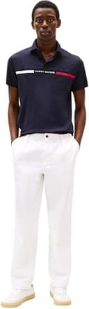Tommy Hilfiger Herren Poloshirt Kurzarm Chest Insert Regular Fit, Blau (Desert Sky), L - 4