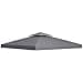 Outsunny 3 x 3(m) Gazebo Canopy Replacement Cover 2-Tier Roof Top Spare Part Deep Grey (TOP COVER ONLY) - 1
