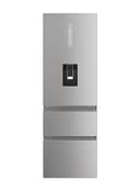 Haier 3D 60 Series 5 Freestanding Fridge Freezer with Water Dispenser, 3 Doors, Total No Frost, E Class, 357L Total Capacity, hOn App, AI & Wi-Fi Connected, Silver, 60x67x185 cm - HTW5618EWMG - 1