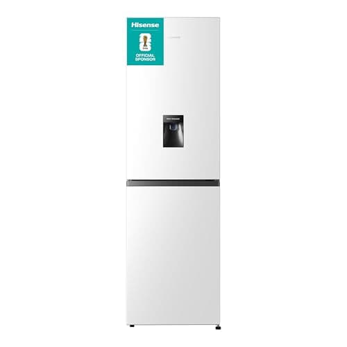 Hisense RB327N4WWE 55cm Freestanding 50/50 Fridge Freezer - 251 litre capacity - Total No Frost - Non-plumbed Water Dispenser - White - E Rated, H182.4 x W55 x D55.7 (cm)
