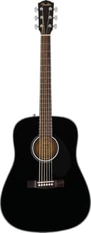 Fender CD-60S Dreadnought Acoustic Guitar, Walnut Fingerboard, Black, Comes with Free Virtual Lessons - 1