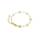 Swarovski Pulsera Imber, Talla redonda, Diseño distribuido, Blanca, Baño tono oro - 4