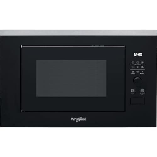 Whirlpool - Microondas integrable WMF250G negro, 25 L, 900W, gril plato giratorio de 28 cm, 7 niveles de potencia