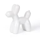 Notakia Estatua de perro grande de cerámica blanca con globo de cerámica, manualidades, decoración de escritorio, hecha a mano, moderna, pequeña estatua de animales de cerámica, adorno para decoración - 1