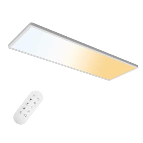ONDTA Plafón LED Techo 22W 58x20cm 2700K-6500K Regulable Lampara Techo, Moderna Rectangular lámpara de techo con mando a distancia, Panel LED ultrafino IP44 para Dormitorio Cocina Baño Balcón Pasillo