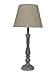 AcaciaHome Modern Tall Wooden Washed Table Lamp - Traditional Shabby Chic Design with Taupe Linen Shade, Wood Effect Finish for Living Rooms, Bedrooms, or Hallways Decor (41cm Grey with Cream Shade) - 1