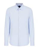 Armani Exchange Camicia da Uomo Slim Fit Oxford Button Up, Light Blue Oxford/7b, XL - 4