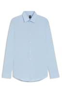 BOSS Herren H-HANK-C1-214 Slim-Fit Hemd aus elastischer Baumwoll-Popeline mit bügelleichtem Finish Hellblau 42 - 1