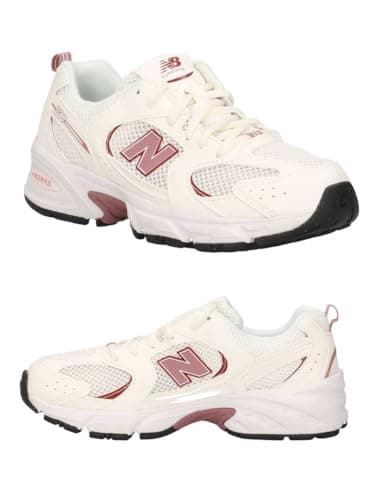 New Balance Scarpe Sportive Sneakers Ragazzi 530 1MV Bianco Rosa Lifestyle (Sistema Taglie Calzature EU, Adolescente, Numero, Media, 40)