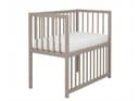 Baby Happy Bliss Lettino co-sleeping 80x40 cm CHARLIE – In legno massello di faggio – Con materasso e cinghia di fissaggio (Tortora) - 2