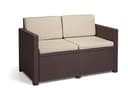 Allibert by Keter Gartenlounge Sofa Victoria, braun/taupe, 2-Sitzer, inkl. Sitz- und Rückenkissen, Kunststoff, flache Rattanoptik - 1