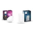 Philips Hue – Lámpara inteligente, Hue Go, Lámpara de Mesa LED Inteligente, Luz Blanca y de Colores.Color Blanco & Interruptor, Mando Inteligente Inalámbrico, Portátil,Color Blanco - 1