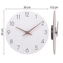 ACCSHINE MDF Holz Wanduhr Ohne TickgeräUsche Lautlos Modern 25cm Quarz Groß Batterie Betriebene Wanduhr Einfach zu Lesen für Zimmer Zuhause KüChe Schlafzimmer BüRo Schule (Weiß, 30cm) - 6
