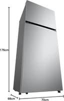 LG GTBV36PZGKD Frigorifero Doppia Porta 70cm, Classe E, Frigorifero No Frost, 395L, Porte piatte, Door & Linear Cooling, Maniglie integrate, Compressore Smart Inverter, Smart Diagnosis, Inox - 2