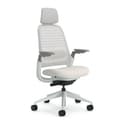 Steelcase Silla de Oficina ergonómica Serie 1 con Soporte Lumbar LiveBack, reposabrazos 4D, reposacabezas Ajustable, Gaviota 66 x 64 x 114 Pulgadas - 1
