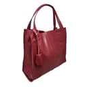 Chicca Borse Borsa a Spalla Donna in Pelle Made in italy 40x36x10 Cm (Rosso Scuro) - 2