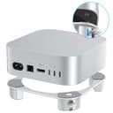 OMOTON Aluminium Stand for Mac mini M4 and M4 Pro, Easily Accessible Power Button, Ventilation & Cooling Desktop Holder Mount, Stable and Non-Slip Stand, Silver - 8