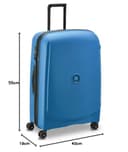 DELSEY PARIS - BELMONT PLUS - Valigia da cabina rigida 55 cm x 40 cm x 20 cm - 33 L - S Slim - Blu zinco - 8