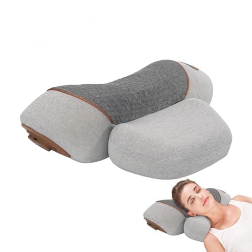 3 in 1 Neck Massager Almohada, Masajeador Espalda y Cervical Almohada con Vibración y Tracción, para Hogar y Oficina Aliviar el Dolor De Tejidos Profundos (Gris)