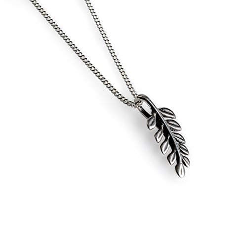 HENRYKA 925 Sterling Silver Miniature Royal Fern Leaf Necklace - 18 inch Chain | Minimal Boho Pendant | Nature Themed Gifts