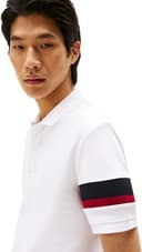 Tommy Hilfiger Polo de Manga Corta Hombre Sleeve Tape Regular Fit, Blanco (White), L - 3