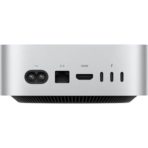 Apple Mac Mini Computer Stacjonarny z czipem M4, 10-rdzeniowym CPU i 10-rdzeniowym GPU: 16GB zunifikowanej pamięci RAM, 512GB pamięci masowej SSD, Gigabit Ethernet. Działa z iPhonem/iPadem