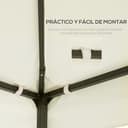 Outsunny Techo de Repuesto 4x3 m para Cenador de Jardín Toldo para Pérgola Recambio con Doble Techos y 8 Orificios de Drenaje Impermeable Anti-UV Beige - 5