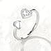 Epoch World Anelli in Argento 925 Anello Argento Regolabile Anelli Aperto Cubic Zirconia Anello Cuore Donna Anelli per Donna di Promessa Fidanzamento Anniversario - 3