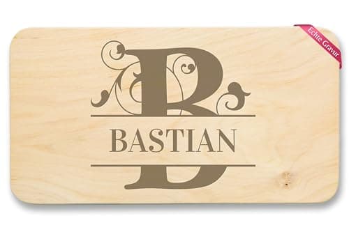 Breakfast Board Natural Wood – Personalised Engraving – Letter Name – Gift Idea Personalised – 22 x 12 – Wood