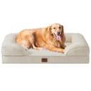 EHEYCIGA Cama Perro Extra Grande 112x81x16cm, Colchon Perro Impermeable Lavable con Espuma Viscoelástica, Sofá Perro Ortopedica Desmontable, Beige - 1