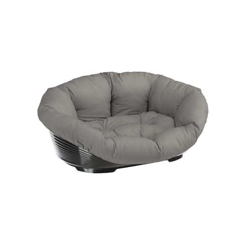 Ferplast Cuccia Gatto Interno, Lettino Divano per Cani, Cesta Gatto in Plastica Antiscivolo con imbottitura Lavabile, 52 x 39 x h 21 cm, Tortora