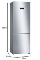 Réfrigérateur combiné pose-libre - BOSCH KGN49XLEA SER4 - 438 L - H203XL70XP67 cm - No Frost - inox - 8