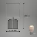BRILONER - Tischlampe mit Stoffschirm, Kabelschalter, Keramikfuß, Lampe, Nachttischlampe, Tischleuchte, Dekolampe Flur, Bürolampe, Leselampe, Wohnzimmer, Schlafzimmer, 15x28 cm (DxH), Grau - 6