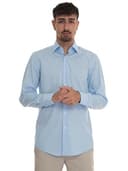 BOSS Herren H-HANK-C1-214 Slim-Fit Hemd aus elastischer Baumwoll-Popeline mit bügelleichtem Finish Hellblau 42 - 8
