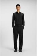 HUGO Camicia da uomo Kenno slim fit in jersey elasticizzato, Nero , 39 - 2