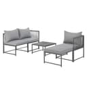 SVITA Detroit Gartenmöbel Set Polyrattan Lounge Modular Ecksofa Chaiselongue Tisch Flexibel als 3 Sitzer oder Sessel 2 Sitzer Inklusive Kissen Grau - 6